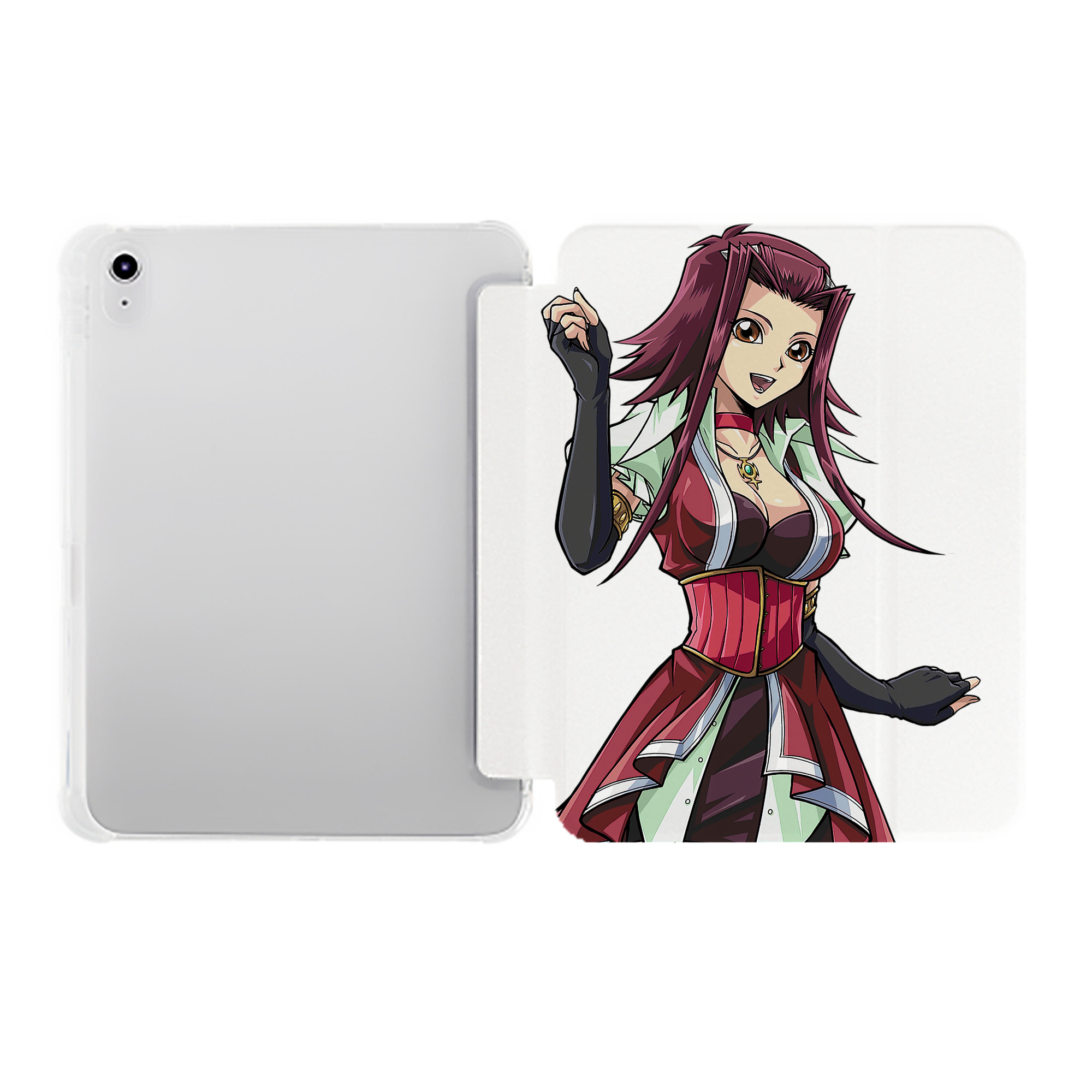 （画像用） 遊☆戯☆王 Yu-Gi-Oh! IPad ケース ペン収納付き 三つ折りスタンド PUレザー×シリコン 対応機種9.5/10.5/10.9インチ